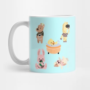 Cute Kawaii Animals Indulging In Self Love Mug